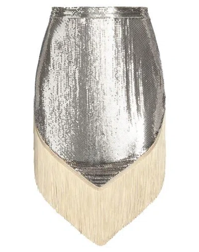 Rabanne Metallic Mesh Fringed Mini Skirt In Gold