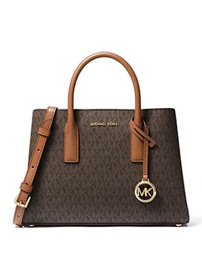 Shop Michael Kors Michael  Ruthie Small Leather Satchel In Brown/acorn