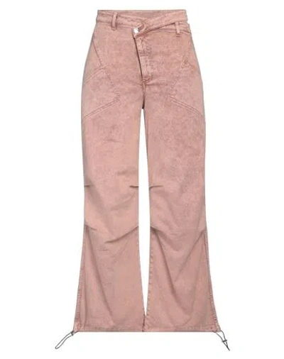 Andreädamo Andreādamo Woman Jeans Beige Size M Cotton, Elastane In Beige