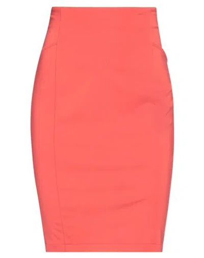 Shop Pinko Woman Mini Skirt Orange Size 4 Viscose, Polyamide, Elastane