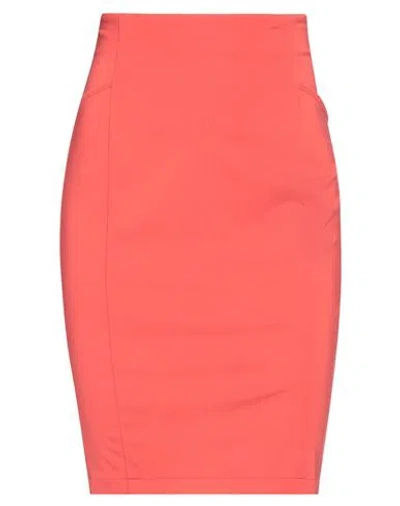 Pinko Woman Mini Skirt Rust Size 2 Viscose, Polyamide, Elastane In Orange
