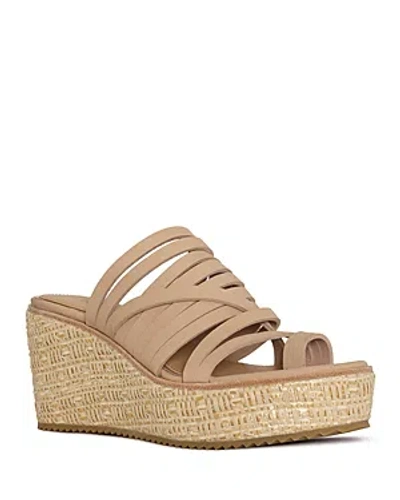 Donald Pliner Women's Leather Toe Loop Wedge Slide Sandals In Sand