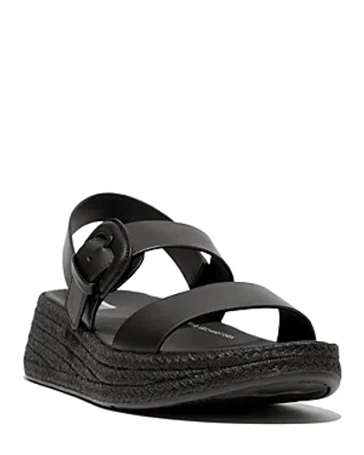 Shop Fitflop Women's F-mode Espadrille Buckle Sandals In Black