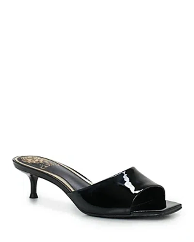 Shop Vince Camuto Women's Falza Slip On Kitten Heel Sandals In Black