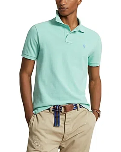 Shop Polo Ralph Lauren Custom Slim Fit Printed Mesh Polo Shirt In Green