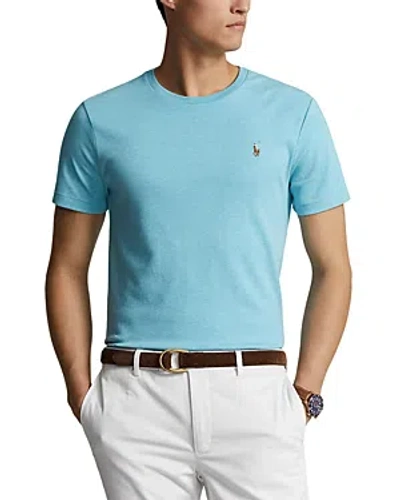Shop Polo Ralph Lauren Cotton Embroidered Logo Tee In Blue Heather