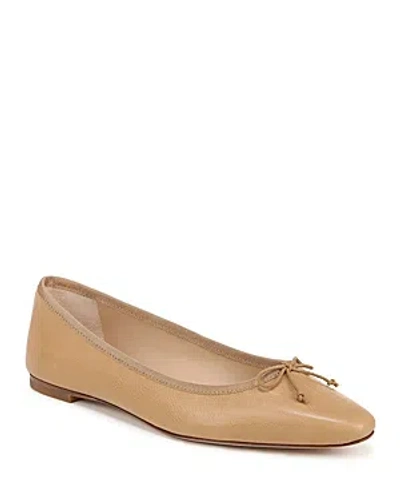 Shop Veronica Beard Women's Catherine Leather Bow Ballet Flats In Natural