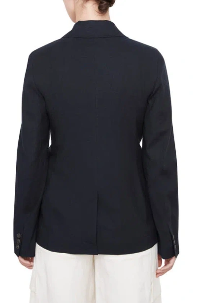 Vince Linen Blend Blazer In Marina