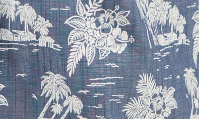 Tailor Vintage Fish Woven Shirt In Indigo Tropics