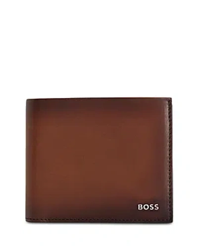 Shop Hugo Boss Highway Bifold Wallet In Medium Brown