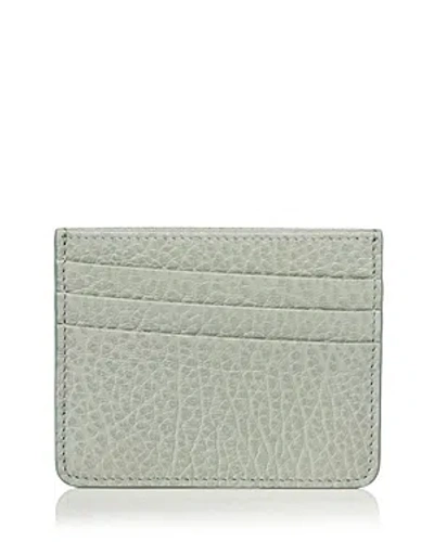 Shop Maison Margiela P4455 Leather Card Case In Pale/grey