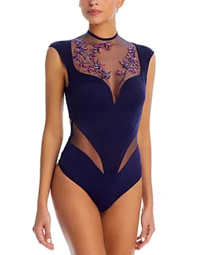 Shop Thistle And Spire Cyrene Thong Bodysuit In Galaxy