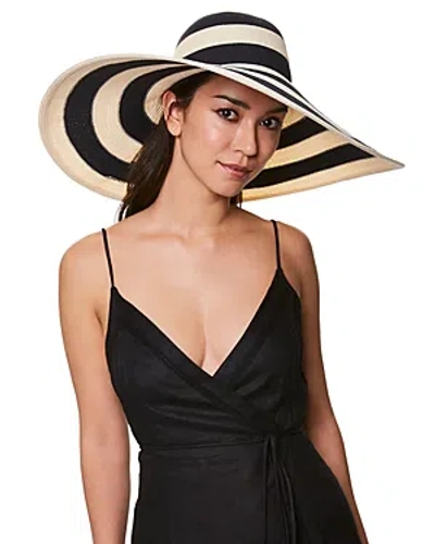 Shop Eugenia Kim Striped Sunny Hat In Ivory/black