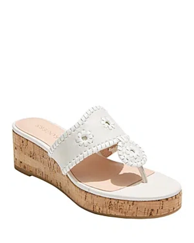 Shop Jack Rogers Women's Jacks Thong Toe Wedge Platform Sandals In White