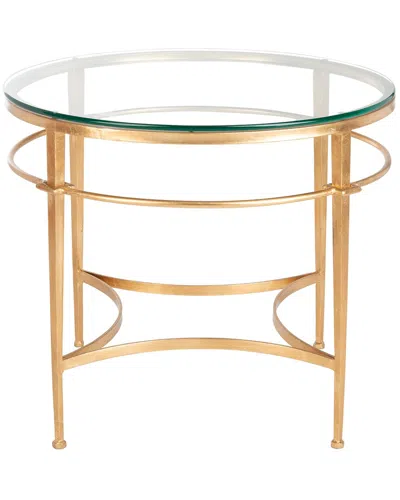 Shop Safavieh Couture Ingmar Round Side Table In Gold