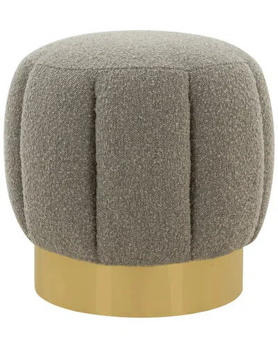 Shop Safavieh Couture Maxine Channel Tufted Ottoman In Grey