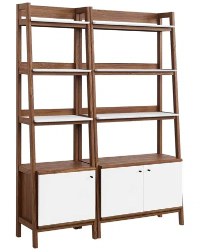 Shop Modway Set Of 2 Bixby Wood Bookshelves In Brown