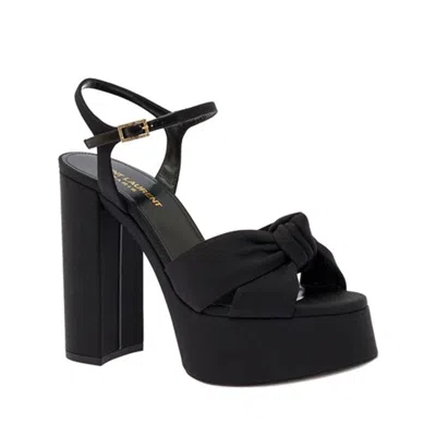 Shop Saint Laurent 95 Node Sandals In Black