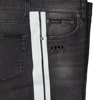 Shop Dolce & Gabbana Skinny Denim Jeans In 黑色的
