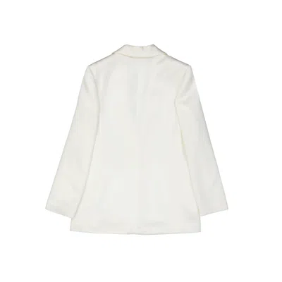 Blanca Vita Satin Effect Jacket In 白色的