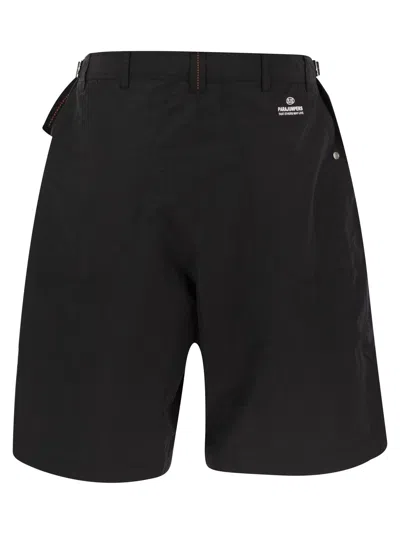 Shop Parajumpers Ivan Nylon Poplin Short Trousers In Black