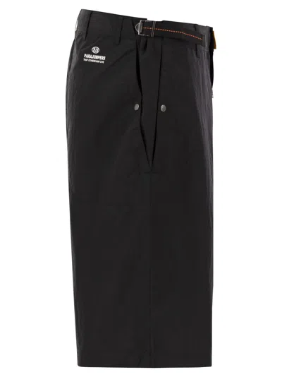 Shop Parajumpers Ivan Nylon Poplin Short Trousers In Black