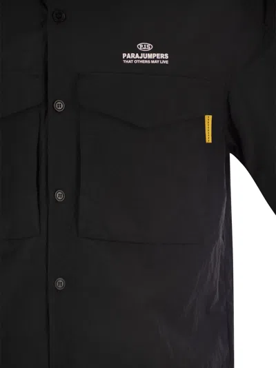 Parajumpers Camicia Pete In Popeline Di Nylon In Black