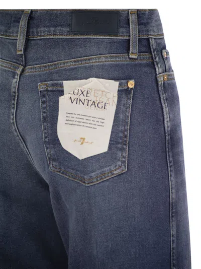 Shop 7 For All Mankind Lotta Luxe Vintage High Waisted Jeans In Blue