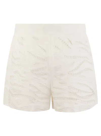 Shop Max Mara Studio Edmond Embroidered Cotton Shorts In White