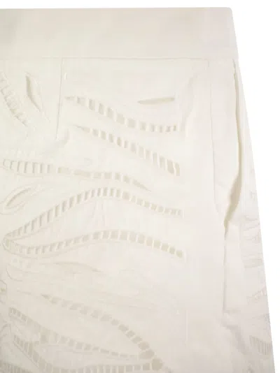 Shop Max Mara Studio Edmond Embroidered Cotton Shorts In White