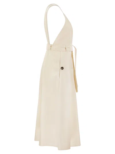 Shop Weekend Max Mara Affari1234 Sleeveless Cotton Dress In Ecru