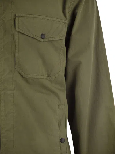 Shop Woolrich Garment Dyed Shirt Jacket In Pure Cotton In Olive