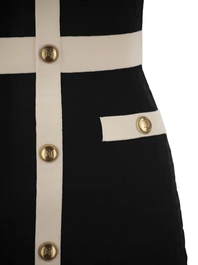 Shop Elisabetta Franchi Embossed Viscose Minidress In Black