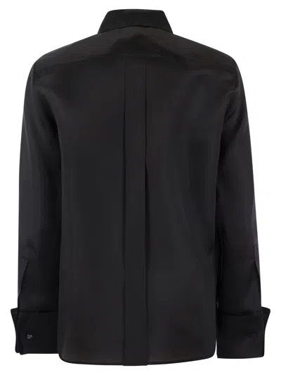 Shop Max Mara Nola Silk Organza Shirt In Black