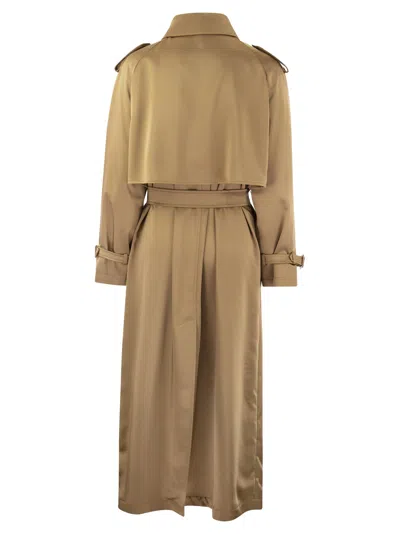 Shop Herno Double Breasted Waterproof Trench Coat In Sand