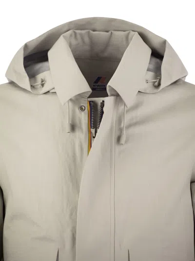 Shop K-way K Way Kaya Linen Blend 2 L Hooded Jacket In Beige