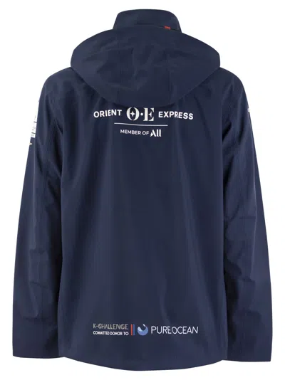 Shop K-way K Way Penthievre Orient Express Hooded Jacket In Blue