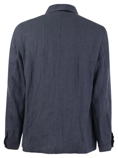 Fedeli Bristol - Linen Jacket In Blue