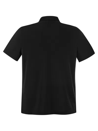 Fedeli Zero Organic Cotton Jersey Black Polo In Black