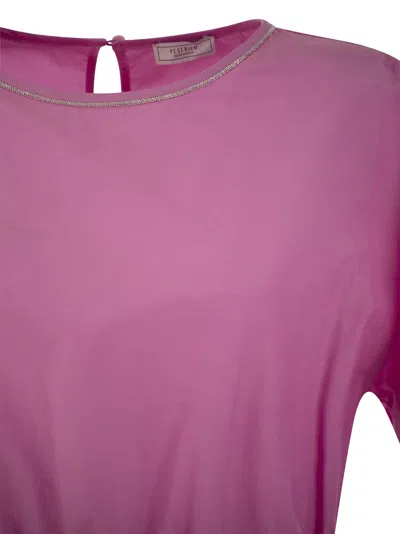Peserico Women Cotton-blend Dress With Light Stitch In Fuchsia