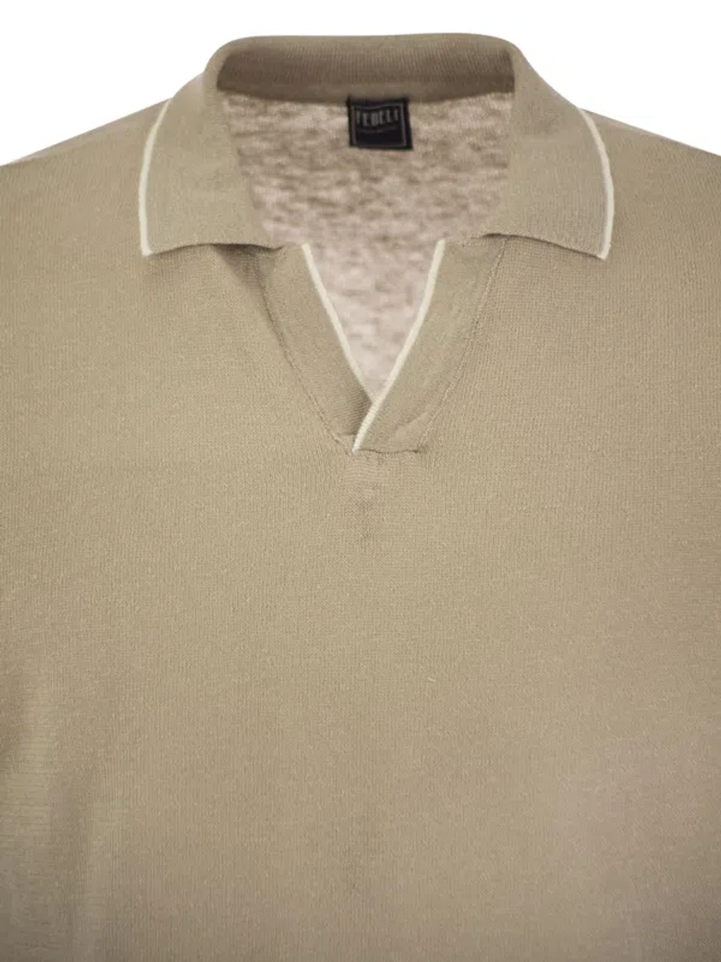 Tシャツ・カットソー Fedeli Polo shirt with open collar in linen and cotton Fedeli Polo Shirt With Open Collar In Linen And Cotton In