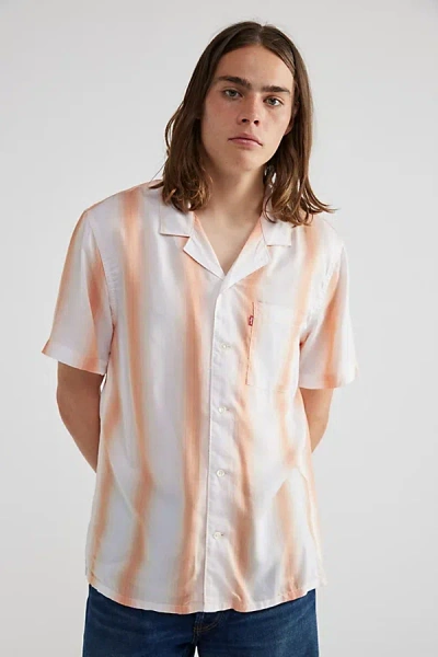 Shop Levi's The Sunset Camp Shirt Top In Adriano Stripe Bright White, Men's At Urban Outfitters