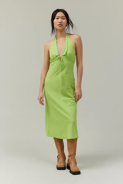Shop Bdg Danny Halter Dress In Light Green, Women's At Urban Outfitters