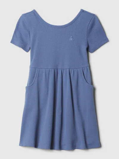 Shop Gap Baby Mix And Match Skater Dress In Chrome Blue