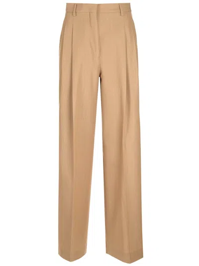 Shop Burberry Madge Wide-leg Trousers In Beige