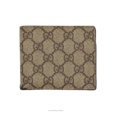 Pre-owned Gucci Gg Supreme Bifold Wallet - Brown In Multicolor