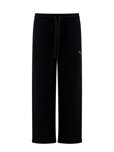 Shop Off-white Logo Print Sweatpants In Black