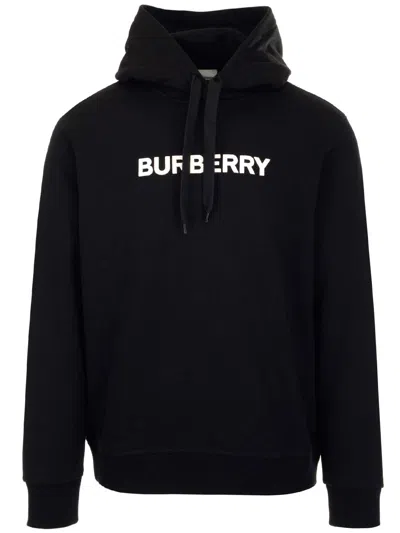 Shop Burberry Black Oversize Hoodie