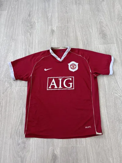 Pre-owned Manchester United X Nike Vintage Nike Manchester United Soccer Jersey 2008 In Red