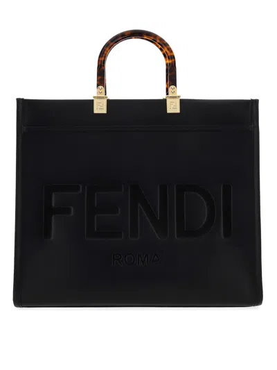 Shop Fendi Sunshine Handbag In Black